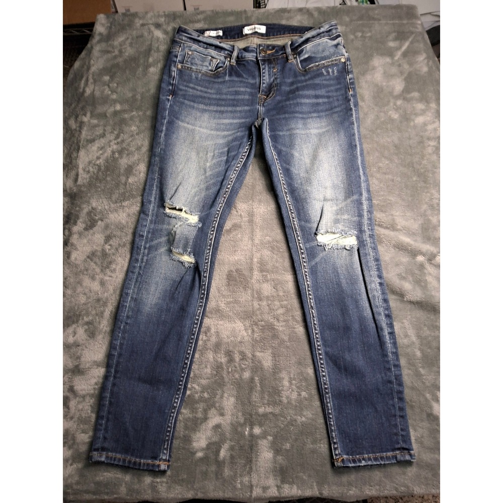 Vigoss Jagger Skinny‎ Jeans Womens 27 Medium Wash Distressed Ripped Denim Pants